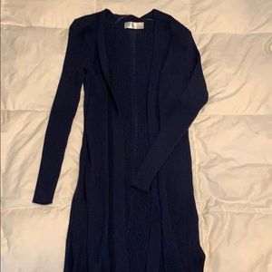 Long navy blue cardigan